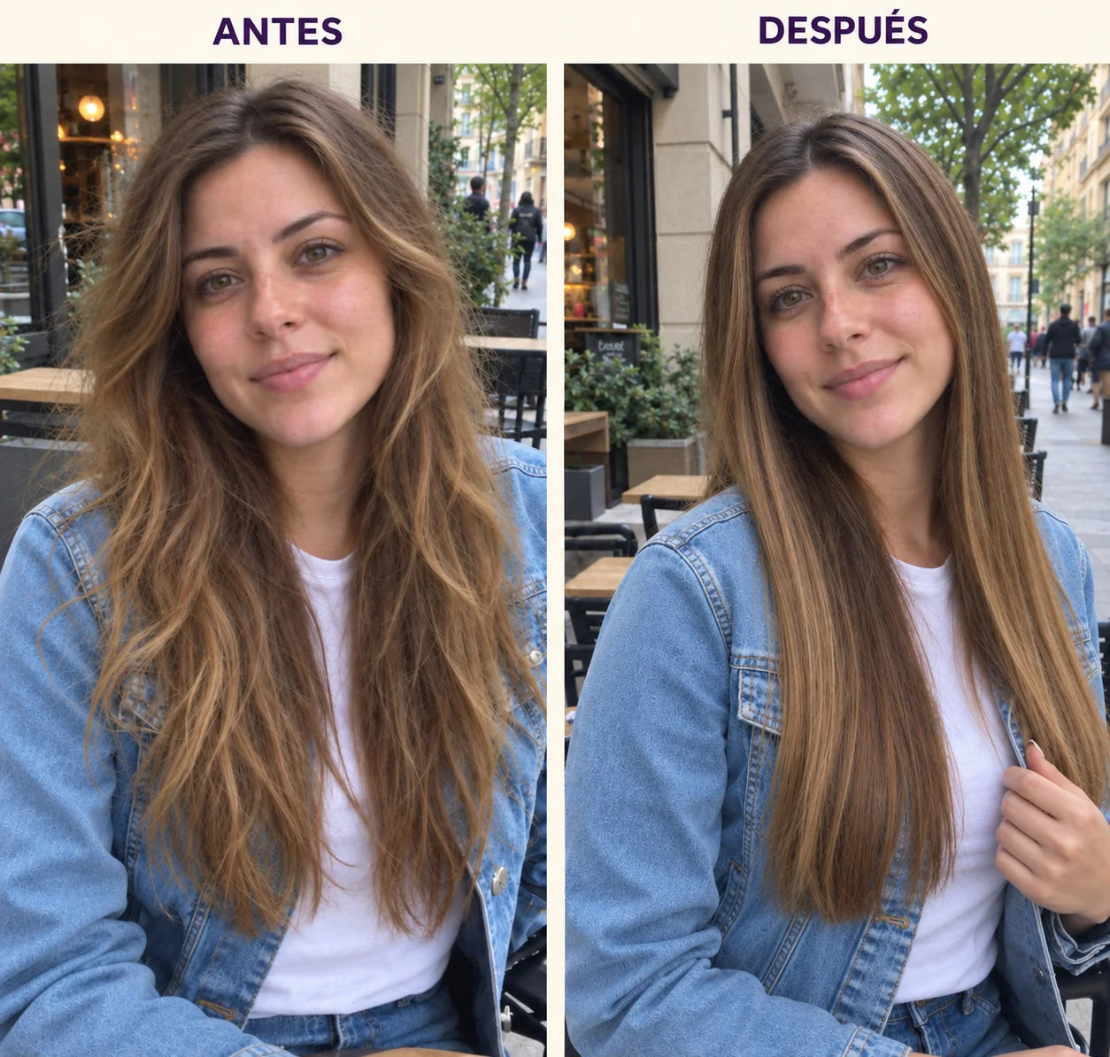 Comparativa de cabello antes y después 1